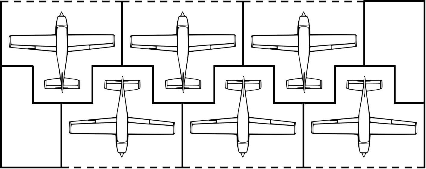 T-shaped hangars